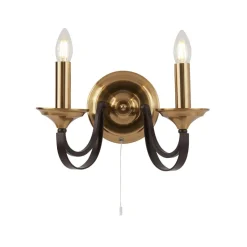 Searchlight Wandlampe mit Schalter 2-flammig E14 in Bronze B: 33 cm< Wandleuchten|Vintage Lampen