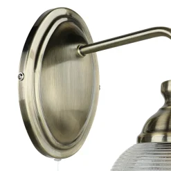 Wandleuchten|Rustikale Lampen*Easylight Wandlampe mit Schalter H: 24,5 cm in Messing antik E27