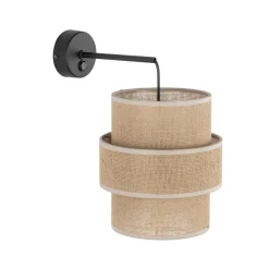 TK Lighting Wandlampe mit Schalter H: 33 cm Jute Metall E27 Modern< Wandleuchten|Schlafzimmer Lampen