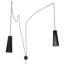 Wandleuchten*Nowodvorski Wandlampe mit Schalter Holz Schwarz 2-flmg Dover
