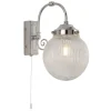 Searchlight Wandlampe mit Schalter IP44 Chrom Weiß Kugelschirm Bad< Glaslampen|Kugellampen