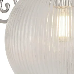 Searchlight Wandlampe mit Schalter IP44 Chrom Weiß Kugelschirm Bad< Glaslampen|Kugellampen