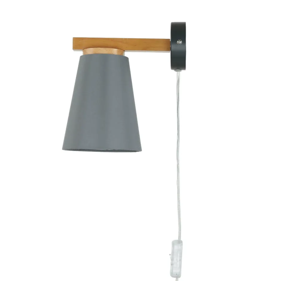 Easylight Wandlampe mit Schalter Kabel Grau Skandinavisch< Wandleuchten|Stofflampen