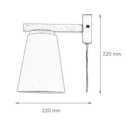 Easylight Wandlampe mit Schalter Kabel Grau Skandinavisch< Wandleuchten|Stofflampen