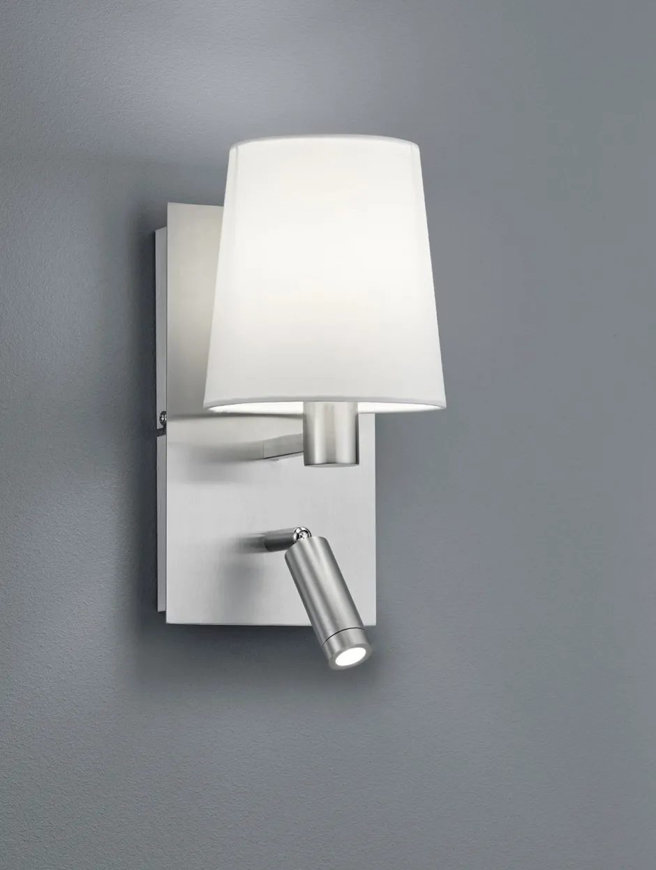 Flurlampen|Wohnzimmerlampen*Trio Reality Wandlampe mit Schalter Metall Stoff Leselicht flexibel