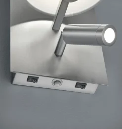 Flurlampen|Wohnzimmerlampen*Trio Reality Wandlampe mit Schalter Metall Stoff Leselicht flexibel