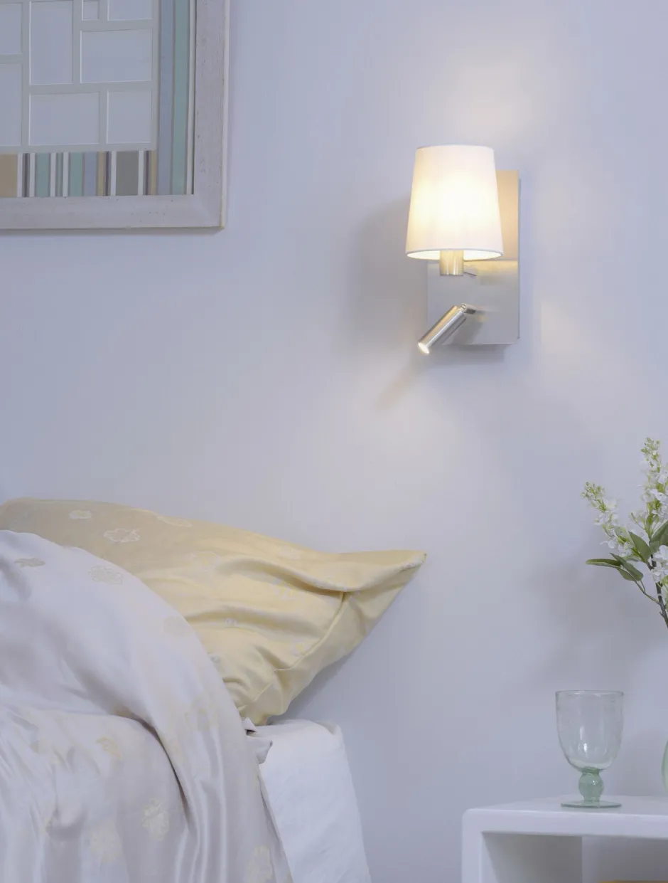 Flurlampen|Wohnzimmerlampen*Trio Reality Wandlampe mit Schalter Metall Stoff Leselicht flexibel
