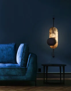 Nowodvorski Wandlampe mit Schalter Metall Holz G9 indirekt< Wohnzimmerlampen|Holzlampen
