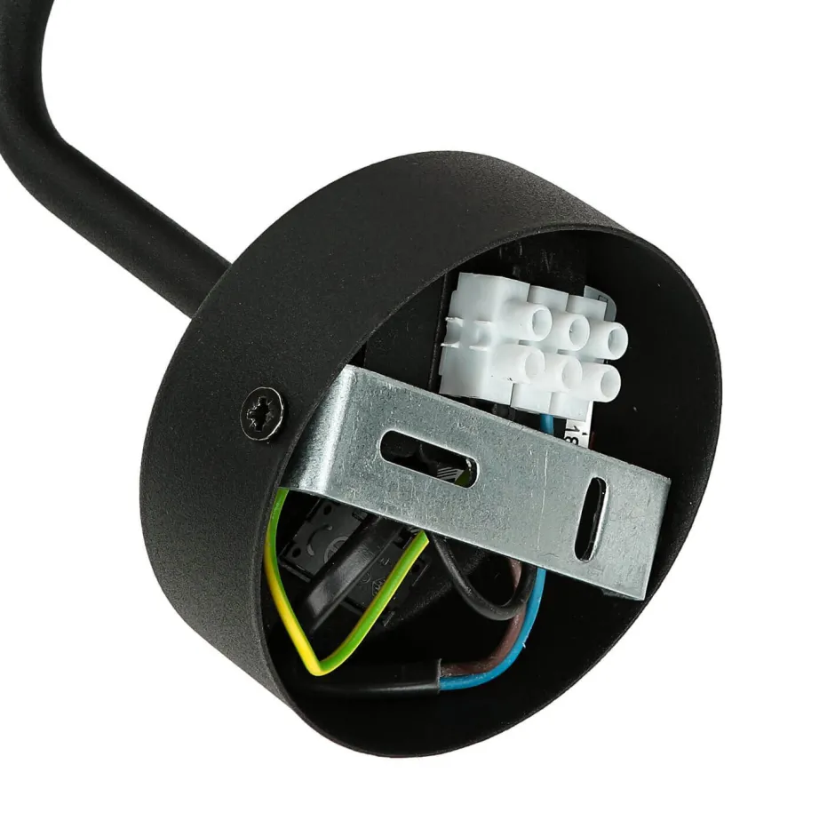 Bauhaus Lampen|Wohnzimmerlampen*TK Lighting Wandlampe mit Schalter Schwarz Stoffschirm MAJA