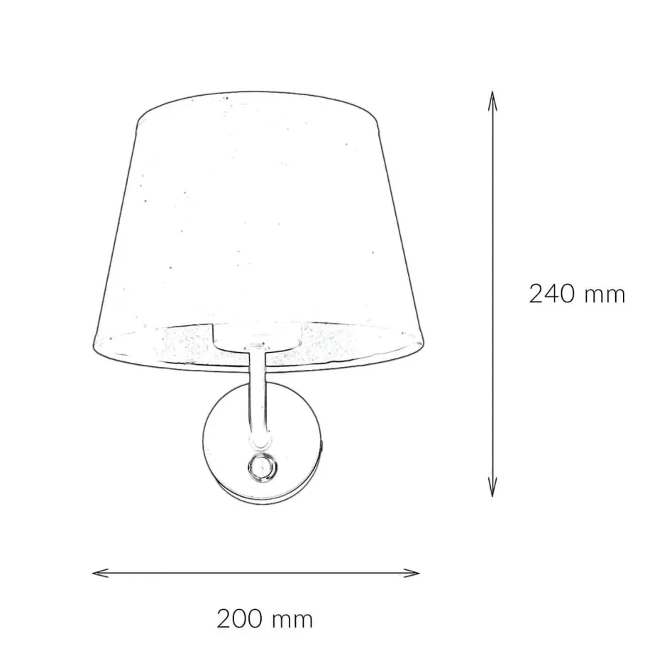 Bauhaus Lampen|Wohnzimmerlampen*TK Lighting Wandlampe mit Schalter Schwarz Stoffschirm MAJA