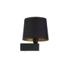 Nowodvorski Wandlampe mit Schalter Stoffschirm Schwarz Gold Modern< Wandleuchten|Moderne Lampen