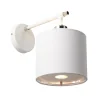 Wandleuchten|Designerlampen*Elstead Wandlampe mit Schirm Weiß Silber Stoff Flur Bett