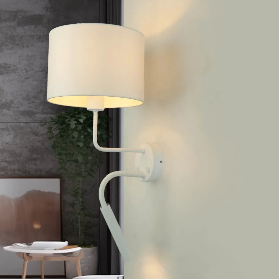 Wandleuchten|Moderne Lampen*Nowodvorski Wandlampe mit Schwanenhals Weiß E27 + G9 H: 50 cm