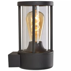 Wandlampe mit Sensor Aluminium Glas Anthrazit IP44 E27< Außenwandleuchten|Moderne Außenleuchten