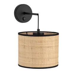 TK Lighting Wandlampe Modern Boho Korbschirm Metall E27 wohnlich< Wohnzimmerlampen|Moderne Lampen