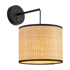 TK Lighting Wandlampe Modern Boho Korbschirm Metall E27 wohnlich< Wohnzimmerlampen|Moderne Lampen