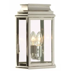 Metall Lampen|Messinglampen*Elstead Wandlampe Nickel IP44 Echt-Messing wetterfest