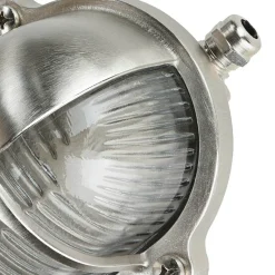 Außenwandleuchten|Rustikale Lampen*Lido Wandlampe Nickel IP64 Echt-Messing oval Maritim