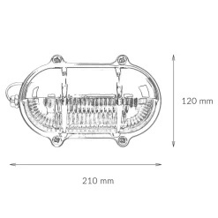 Außenwandleuchten|Rustikale Lampen*Lido Wandlampe Nickel IP64 Echt-Messing oval Maritim