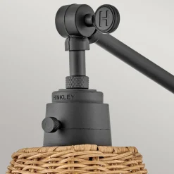 Wandleuchten|Wohnzimmerlampen*Elstead Wandlampe Rattan Metall Gelenkarm schwenkbar E27 zum Lesen