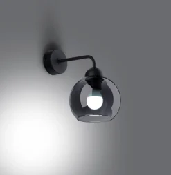 Glaslampen|Moderne Lampen*Sollux Wandlampe Rauchglas Modern elegant ALPHERG