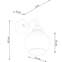 Glaslampen|Moderne Lampen*Sollux Wandlampe Rauchglas Modern elegant ALPHERG