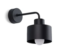 Sollux Wandlampe Retro Metall Schwarz für E27 innen TISA< Wandleuchten|Wohnzimmerlampen