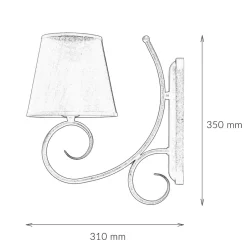 Wandleuchten|Rustikale Lampen*Lamkur Wandlampe Romantisch Anthrazit Landhaus gemütlich