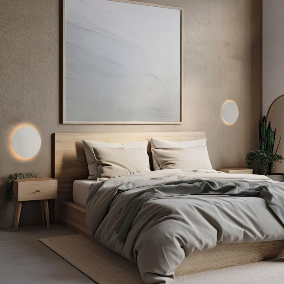 Wandleuchten|Flurlampen*TK Lighting Wandlampe rund Ø 30 cm klein 3x G9 indirektes Licht Beige