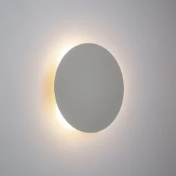 Metall Lampen|Wohnzimmerlampen*TK Lighting Wandlampe rund Ø 20 cm klein Metall Beige 2x G9 indirekt