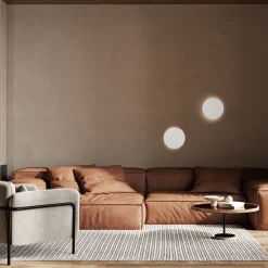 Metall Lampen|Wohnzimmerlampen*TK Lighting Wandlampe rund Ø 20 cm klein Metall Beige 2x G9 indirekt