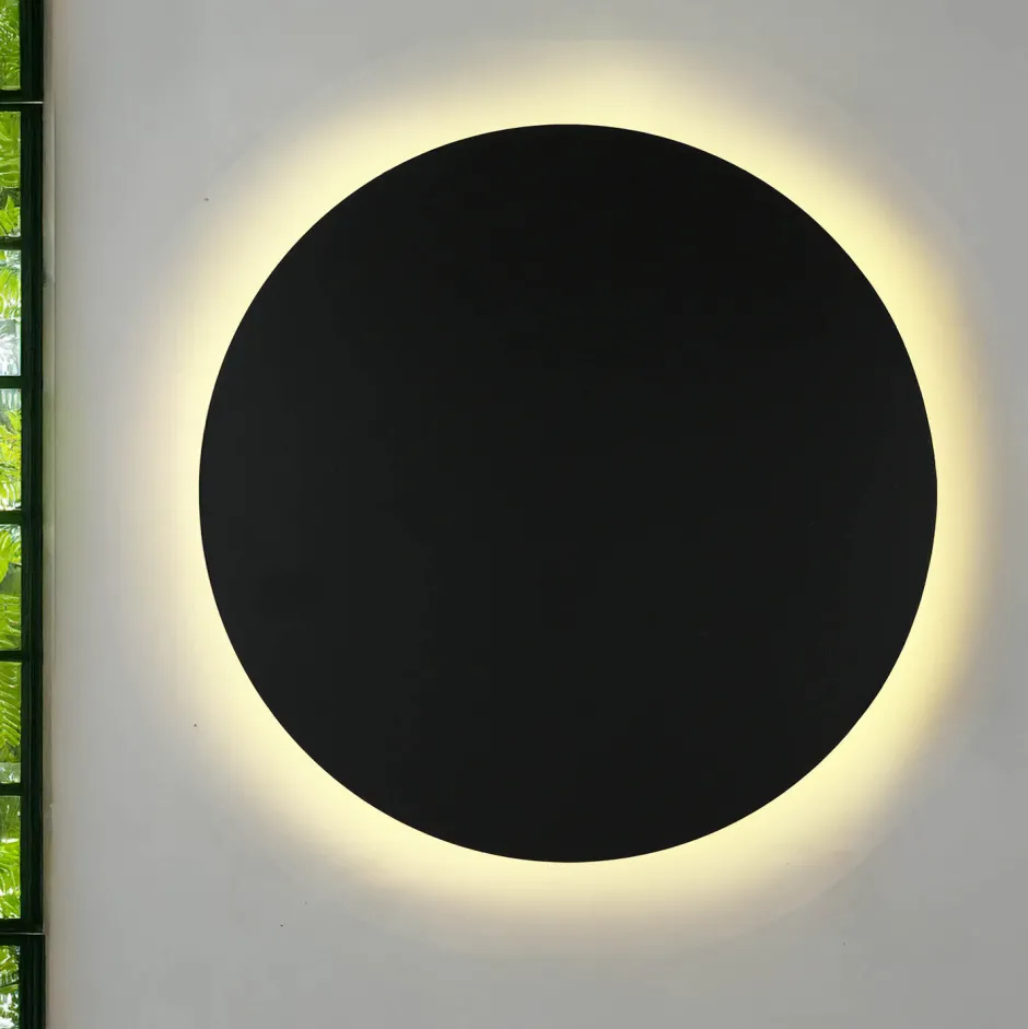 Moderne Lampen|Küchenlampen*TK Lighting Wandlampe rund Ø 40 cm Metall Schwarz indirektes Licht