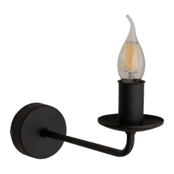 TK Lighting Wandlampe Rustikal Metall Schwarz für E27 dekorativ< Wandleuchten|Wohnzimmerlampen