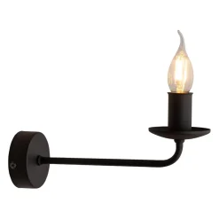 TK Lighting Wandlampe Rustikal Metall Schwarz für E27 dekorativ< Wandleuchten|Wohnzimmerlampen