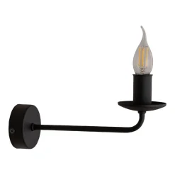 TK Lighting Wandlampe Rustikal Metall Schwarz für E27 dekorativ< Wandleuchten|Wohnzimmerlampen
