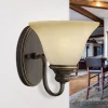 Elstead Wandlampe Schirm Glas Alabaster Landhaus elegant< Wandleuchten|Rustikale Lampen