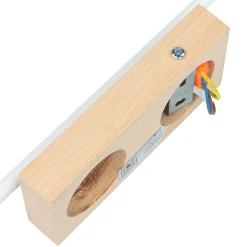 Wohnzimmerlampen|Stofflampen*Lamkur Wandlampe Schirm Weiß Holz Skandinavisch REILLY