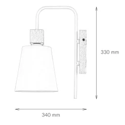 Wohnzimmerlampen|Stofflampen*Lamkur Wandlampe Schirm Weiß Holz Skandinavisch REILLY