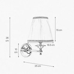 Wandleuchten|Schlafzimmer Lampen*Giovanni Battista Wandlampe Schlafzimmer H: 26 cm klein Messing Stoff