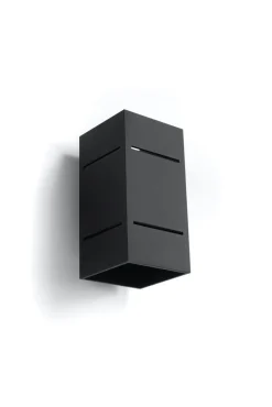 Wandleuchten|Flurlampen*Sollux Wandlampe Schwarz Aluminium eckig G9 Up Down Modern