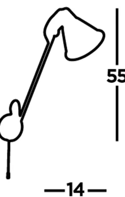 Wohnzimmerlampen|Retro Lampen*Searchlight Wandlampe Schwarz Golz verstellbar Gelenke E27 mit Schalter