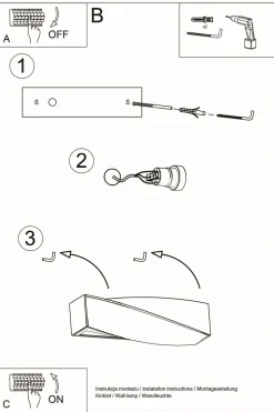 Keramiklampen|Küchenlampen*Sollux Wandlampe Schwarz Keramik Glas 42 cm Up Down indirekt