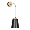 Emibig Wandlampe Schwarz Metall Holz Skandinavisch ROGER< Wandleuchten|Lampen Aus Aller Welt