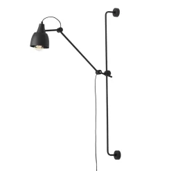 ALDEX Wandlampe Schwarz Metall mit Schalter E27 H:113 cm< Wandleuchten|Badezimmer Lampe