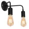 Luminex Wandlampe Schwarz Metall Retro Design 2 flammig< Wandleuchten|Küchenlampen