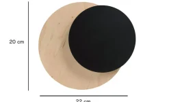 Wandleuchten|Flurlampen*Emibig Wandlampe Schwarz Natur G9 rund indirekte Beleuchtung