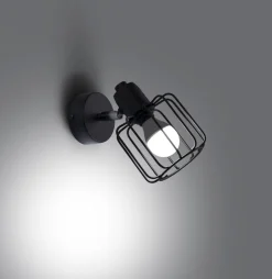 Spots|Wandleuchten*Sollux Wandlampe Schwarz schwenkbar klein Retro E14