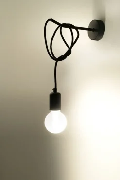 Sollux Wandlampe Schwarz verstellbar H: bis 1 m E27< Wandleuchten|Küchenlampen