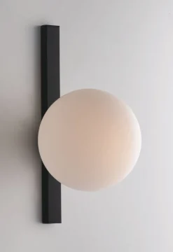 Wohnzimmerlampen|Glaslampen*Eco-Light Wandlampe Schwarz Weiß Glaskugel E14 B:14 cm blendarm