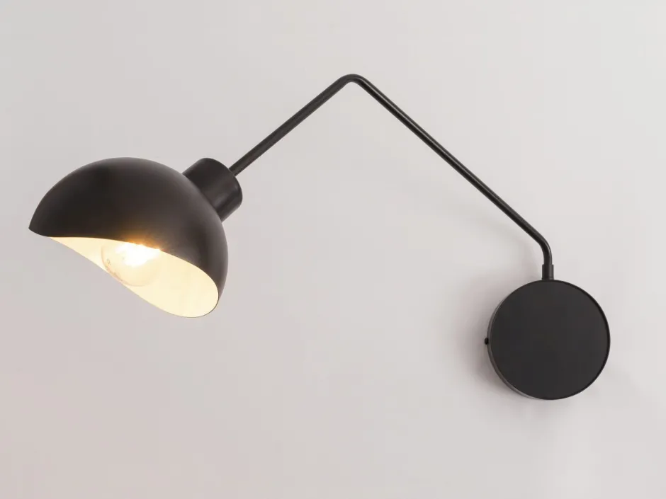 Wandleuchten|Küchenlampen*Sigma Wandlampe Schwarz Weiß Metall H:30 cm E27 stylisch